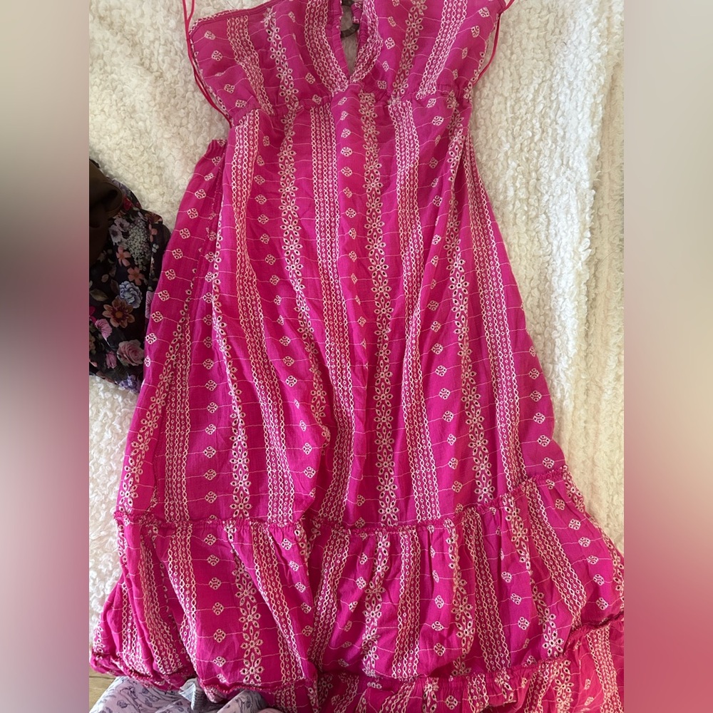 Zara Pink and White Patterned Kids Dress